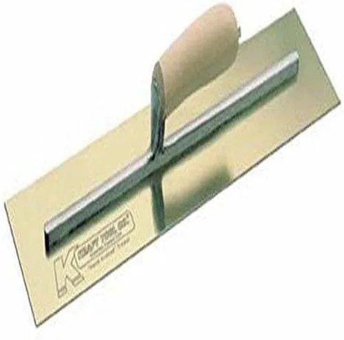 Miniatura 3 de Kraft Tool CF543 - Paleta de cemento de acero inoxidable dorado con mango de madera CB, 14 x 5 pulgadas