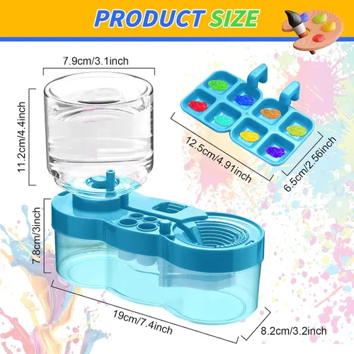 Miniatura 3 de 2025 Herramienta Mejorada de Limpieza de Pinceles de Pintura, Taza Enjuagadora de Pinceles con Circulación de Agua Corriente para Pintura Artística