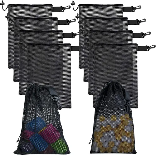 10 bolsas de malla con clips, bolsas de almacenamiento de nailon portátiles para juguetes, almacenamiento deportivo, actividades al aire libre, etc.