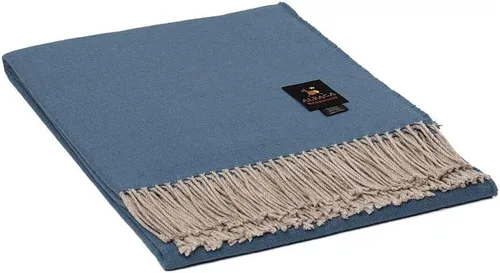 Miniatura 5 de Lima Mystery - Manta de mezcla de lana de alpaca, tejida a mano, suave, cálida, diseño de color sólido, 63 x 52 pulgadas (rojo brillante/beige)