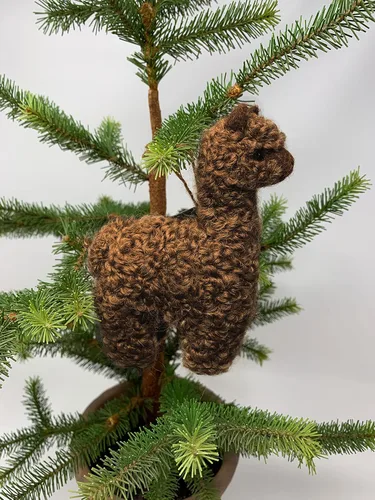 Miniatura 6 de Inca Fashions - Figura y adorno de alpaca realista de fieltro, hecho a mano con hilo 100% de lana de alpaca (marrón oscuro)