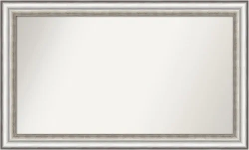 Miniatura 40 de Amanti Art Espejo de baño plateado para sobre el fregadero, 26 x 26 pulgadas, espejo cuadrado de plata antigua, marco de madera tradicional mediano
