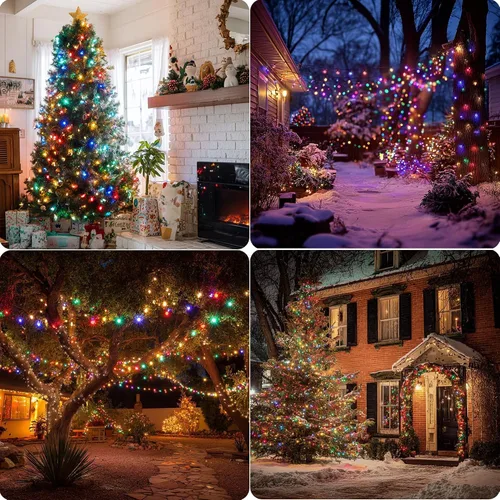 Miniatura 7 de Luces de Cadena de Navidad, 100 pies 300 Luces LED de Cadena Cable Verde con Temporizador 8 Modos, Decoración Impermeable Conectable para Interiores