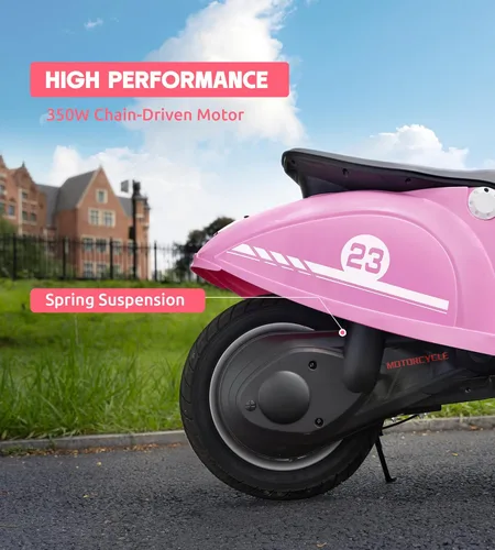 Miniatura 7 de Motocicleta para niños, motocicleta eléctrica de 2 ruedas para niñas de 8 a 14 años, juguetes de montar de 24V con música, cuentos, faro delantero