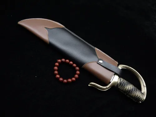 Miniatura 9 de Chinese Wing Chun - Espadas de mariposa Bart Cham Dao - Cuchillas de acero inoxidable hechas a mano con funda de cuero, accesorios de latón