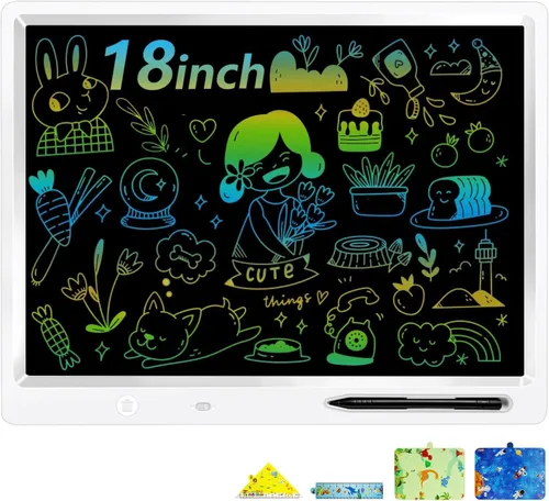 Miniatura 9 de Tableta de escritura LCD 2 en 1 de 16 pulgadas para niños con parte trasera magnética de pizarra blanca, tablero de dibujo y aprendizaje de doble