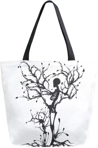 Miniatura 23 de Naanle Bolsa de lona de África grande para mujer, bolsa de hombro casual, bolsa de algodón para exteriores, reutilizable, multiusos, resistente