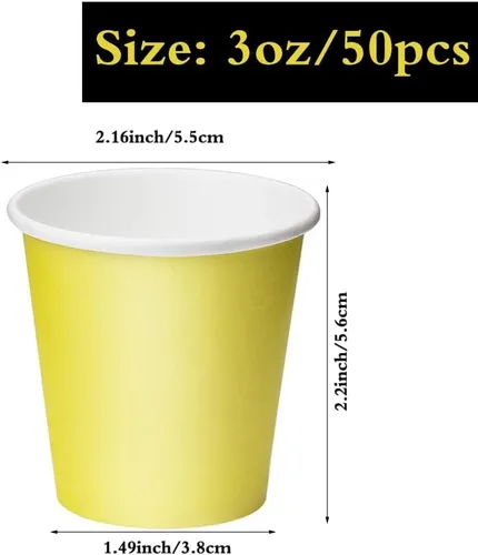 Miniatura 2 de Paquete de 50 vasos de papel desechables de 3 onzas, vasos de papel para baño de café, tazas pequeñas para aperitivos, baño, expreso, perfecto