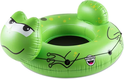BigMouth Inc Tubo grande de rana con asiento de malla, balsa de vinilo resistente para deriva de vías fluviales, portavasos integrado y cuerda de