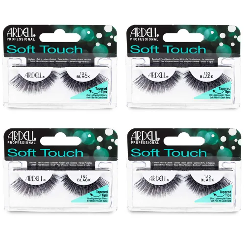 Miniatura 6 de Ardell Pestañas postizas, tacto suave 156, negro, pestañas ultraligeras con puntas cónicas, pestañas de aspecto natural, maquillaje de ojos
