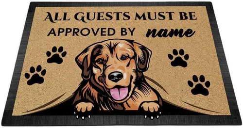 Miniatura 32 de Tapete personalizado con nombre de perro que mira al perro Cocker Spaniel, todos los invitados deben ser aprobados por alfombras para decoración