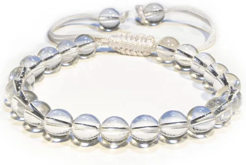 Miniatura 119 de Adjustable Crystal Bracelet – Gemstone Bead Bracelet with Adjustable Macrame String – Chic Gemstone Bracelet for Men and Women – 8mm Round Healing