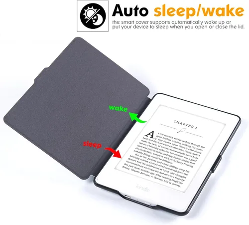 Miniatura 3 de Funda delgada para Kindle Paperwhite de 5ª/6ª/7ª generación antes de 2018 (versión 2012-2017, modelo EY21 y DP75SDI) – Funda protectora de piel Negro