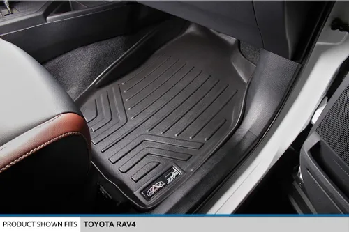 Miniatura 3 de SMARTLINER Juego de tapetes de piso de 2 filas para Toyota RAV4 2013-2018 Negro