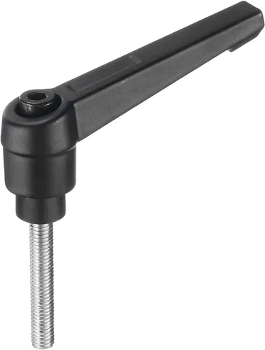Miniatura 60 de uxcell Manija de palanca de sujeción ajustable M5 x 0.787 in óxido negro métrico acero al carbono macho roscado perillas de mano con botón