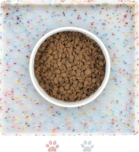 Miniatura 29 de Ptlom - Tapete para mascotas para perros y gatos, impermeable de silicona para cuencos de alimentación de mascotas para comida y agua, para perros