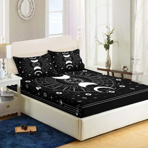 Miniatura 11 de AILONEN Sábana Bajera Ajustable con Tie Dye Tamaño Twin, Sábanas de Cama Coloridas de Estilo Hip-hop Superior para Niñas Adolescentes Niños, Juego