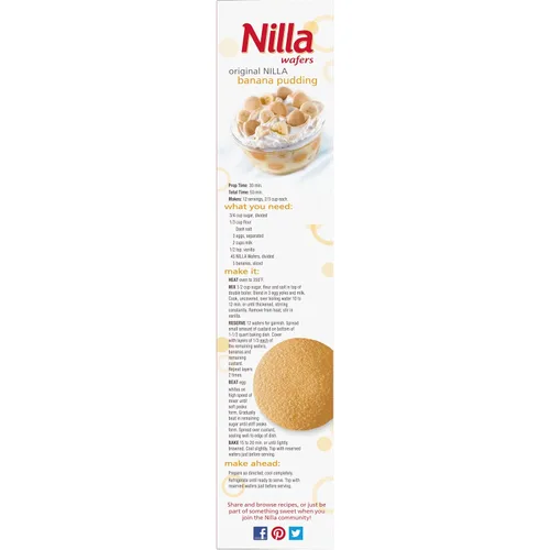 Miniatura 15 de Galletas Nilla Wafers, Vainilla, 15 oz Tamaño Familiar Paquete de 2