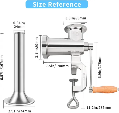 Miniatura 2 de Gdrtwwh Tubos de relleno de salchichas para picadora de carne, kit de relleno de salchichas #12 para accesorio de molinillo de alimentos