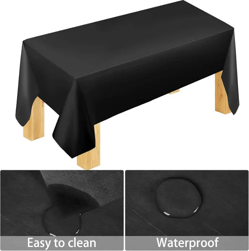 Miniatura 3 de Juego de 229 piezas de suministros de fiesta negros desechables de papel, vasos, cucharas de plástico, tenedores, cuchillos, servilletas negras