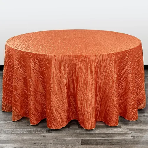 Miniatura 27 de Your Chair Covers - Mantel redondo de tafetán arrugado de 132 pulgadas - Mantel de comedor color champán, brillante aplastado para bodas, fiestas