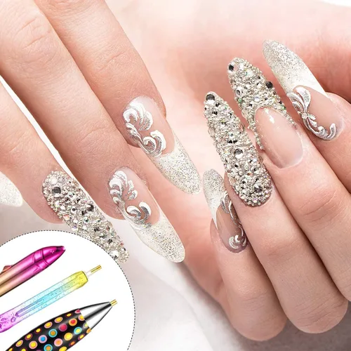 Miniatura 7 de Ovelur 7 piezas de accesorios de pintura de diamantes bolígrafos con 5 piezas de almacenamiento de cera de pintura de diamante, bolígrafos de arte