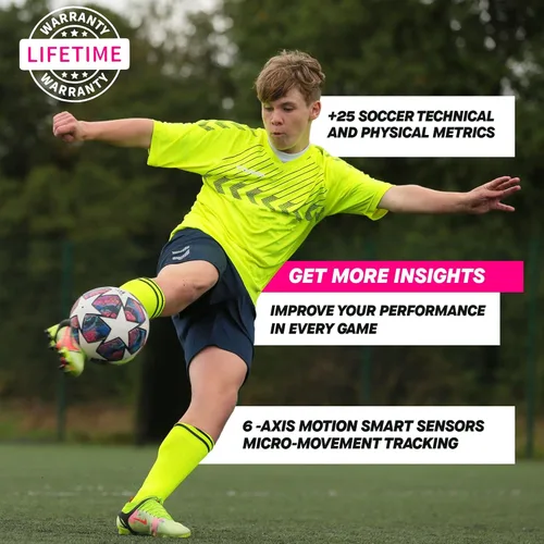 Miniatura 2 de Playermaker 2.0 Rastreador inteligente de fútbol para tacos, más de 25 métricas técnicas y físicas de entrenamiento de fútbol, 12 meses de acceso a