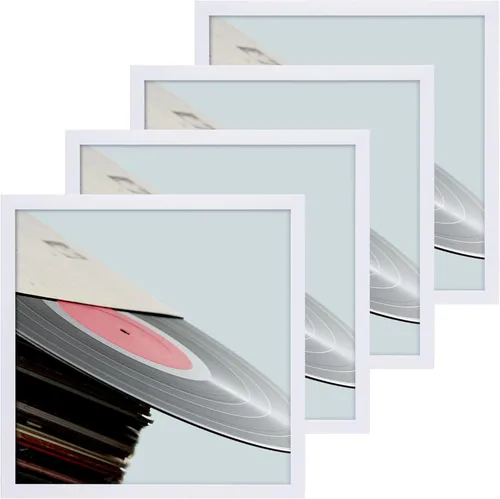 Miniatura 23 de eletecpro Marcos de discos de vinilo de 7 x 7 pulgadas para galería, decoración de pared negra resistente y ligera, marcos LP fáciles de colgar, se
