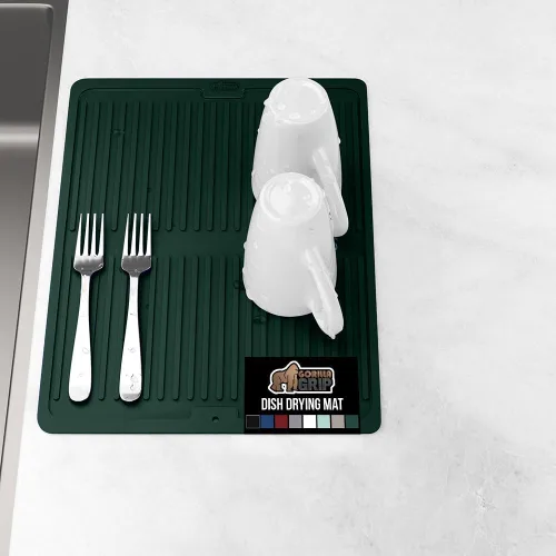 Miniatura 56 de GORILLA GRIP Tapete de microfibra ultra absorbente de agua, malla gruesa de secado rápido, almohadilla antideslizante para platos de fregadero