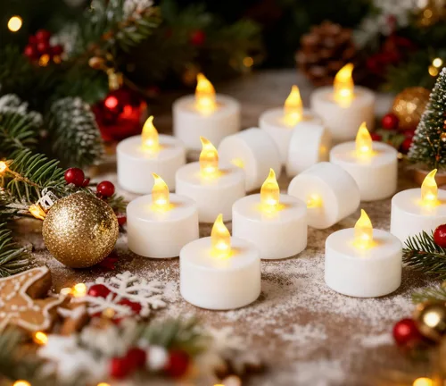 Miniatura 2 de YIWER Velas LED de té de 200 horas, paquete de 50 bombillas parpadeantes realistas, funciona con pilas, para celebración de festivales de temporada