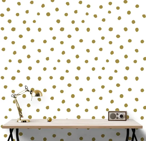 Miniatura 8 de Circle Polka Dots Pattern Peel and Stick Wallpaper Removable Wall Mural #6206 (108in Tall X 48in Wide, White Polka Dots)