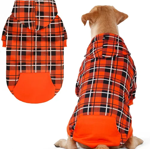 Miniatura 11 de EXPAWLORER - Sudadera con capucha para perro, estilo británico, suave y cálido con agujero para la correa, para clima frío, abrigo de invierno