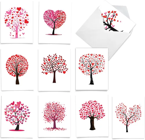 Miniatura 10 de The Best Card Company - 10 Tarjetas de Notas en Blanco con Corazón en Caja (4 x 5.12 Pulgadas) - Surtido de Tarjetas de Amor Sincero para Todas