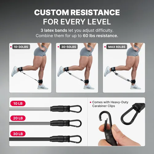 Miniatura 5 de DMoose Fitness Ankle Strap for Cable Machine - One Size Fit with Premium Padding Cuffs, Ankle Bands for Working Out, Booty Workouts, Leg Extension