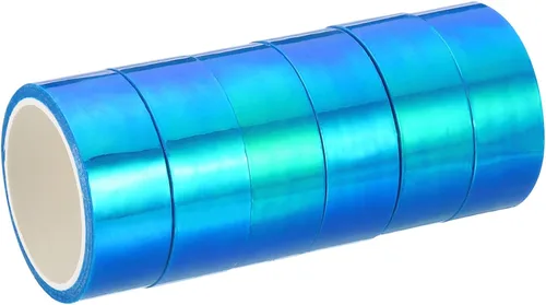 PATIKIL Cinta metalizada de 0.59 pulgadas x 5.5 yardas, 6 rollos de papel de aluminio holográfico autoadhesivo para espejo, adhesivo metálico para