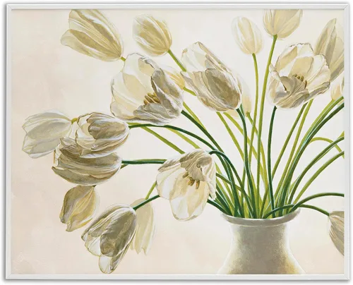 Miniatura 22 de Stupell Industries Ramos florales antiguos en frascos, arte giclée enmarcado, blanco, 20 x 16 pulgadas, fácil de colgar y resistente, fabricado