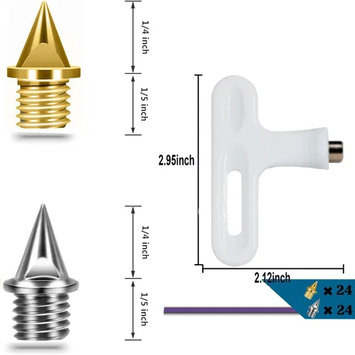 Miniatura 3 de Los picos de pista están hechos de acero y en forma de pirámide de 1/4 pulgadas, son un repuesto de pinchos desgastados para Sprint, Cross Country