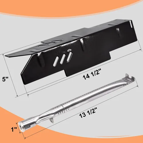 Miniatura 3 de Piezas de repuesto para parrilla Dyna-Glo DGF350CSP DGF350CSP-D, paquete de 2 protectores térmicos y tubos de quemador para parrillas Dyna-Glo