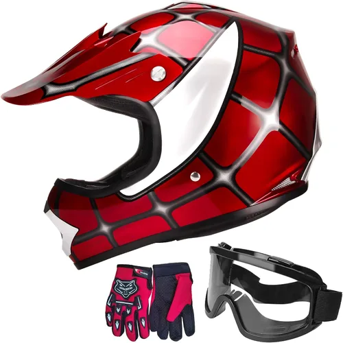 Miniatura 9 de JAGASOL - Cascos de motocross DOT para niños de 8 a 14 años, cascos de bicicleta de calle, todoterreno, bicicleta de cross para niños, BMX, MX