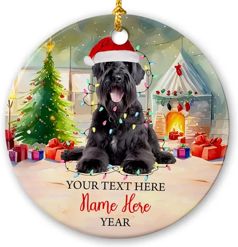 Miniatura 7 de Adorno de cerámica de Alaska Malamute de Feliz Navidad, decoración personalizada de Papá Noel, perro de Alaska Malamute nombre de perro, decoración