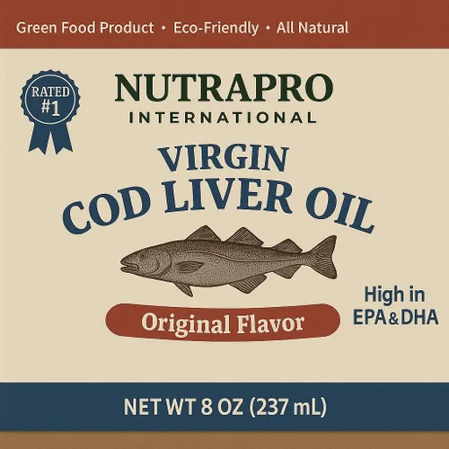 Miniatura 5 de Aceite de hígado de bacalao virgen, 8 onzas líquidas, natural, capturado en la naturaleza y sabor fresco, alto en vitamina D, Omega 3 DHA/EPA