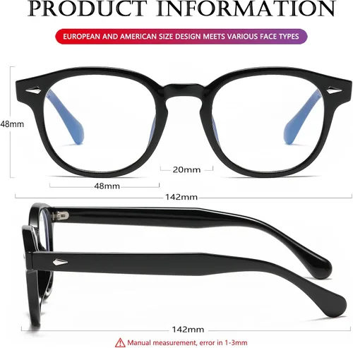 Miniatura 7 de AIEYEZO Retro Computer Blue Light Blocking Glasses for Men Women Fashion Round Computer Gaming Glasses