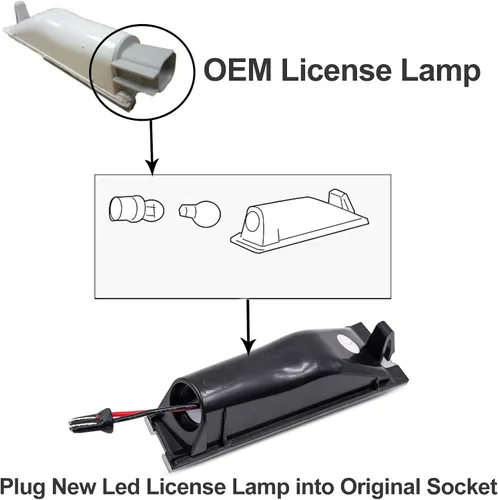 Miniatura 7 de Conjunto de luz LED para placa de matrícula para Cadillac CTS CTS-V Sedán 2008 2009 2010, reemplazo de lámpara de matrícula OEM 6000K xenón blanco
