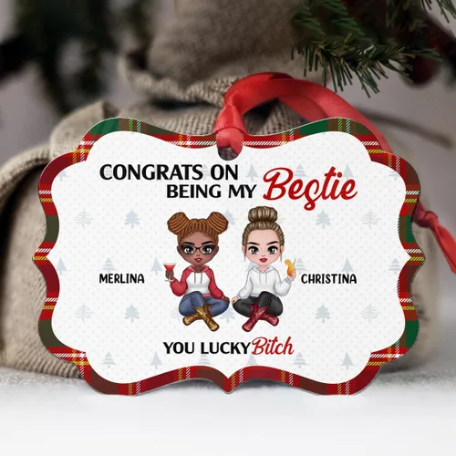 Miniatura 10 de Ideas de regalos para mejores amigos, felicitaciones por ser mi Bettie You Lucky, adorno de Navidad personalizado, regalos para mejores amigos
