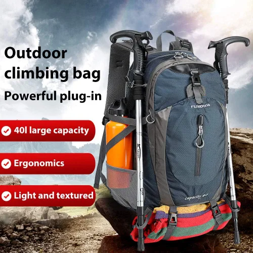 Miniatura 5 de Fengdong Mochila de viaje impermeable y ligera para senderismo, acampadas, de 40 L, para hombres y mujeres a3-Verde