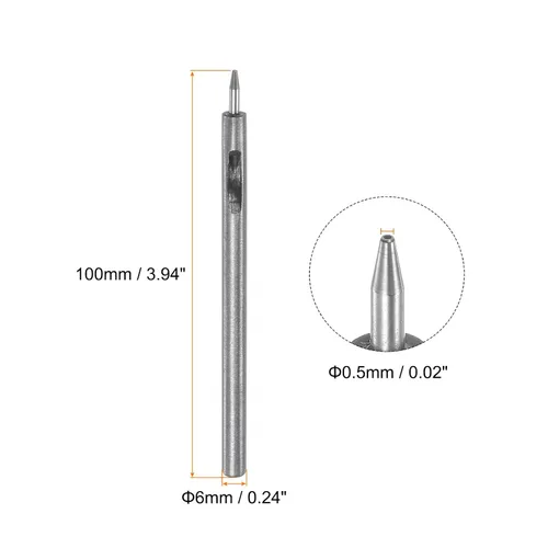Miniatura 2 de HARFINGTON Perforadora de cuero de 0.020 in, recta, redonda, con ojales, remache a presión, fijador para cuero, artesanía, ropa, bolso, cortina