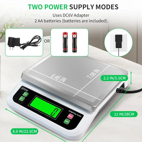 Miniatura 2 de Gran báscula digital de cocina 40kg/88lbs, báscula comercial de alimentos con función de tara y PCS para piezas y monedas, pantalla LCD, báscula