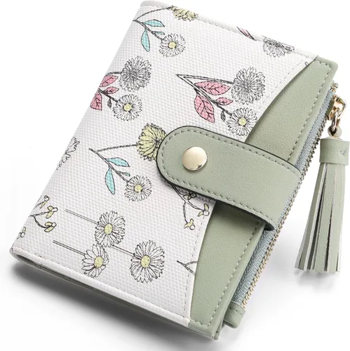 Miniatura 12 de yiijay Billetera pequeña para mujer, con bloqueo RFID, plegable, delgada, de cuero, para tarjetas de crédito, billetera pequeña con bolsillo