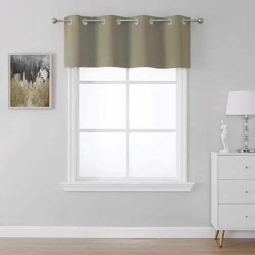 Miniatura 18 de SeeGlee Coffer - Cortina opaca con ojales en la parte superior, color marrón, cortinas con aislamiento térmico para cocina