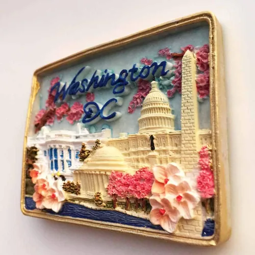 Miniatura 4 de Washington DC USA - Imán de nevera 3D hecho a mano, resina magnética, decoración del hogar, cocina, colección de imanes para nevera de Washington